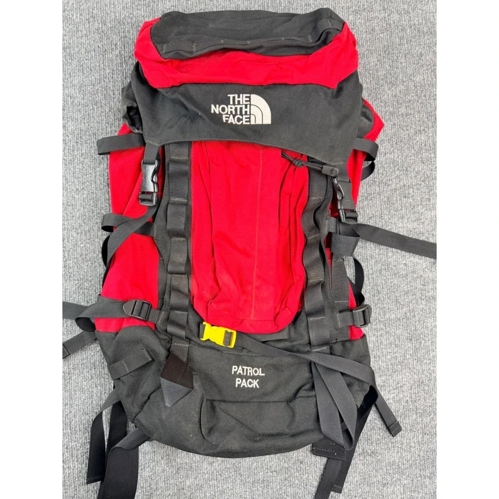 Vintage North Face Patrol‎ Pack Backpack Red Black Hiking Travel Nylon Bag